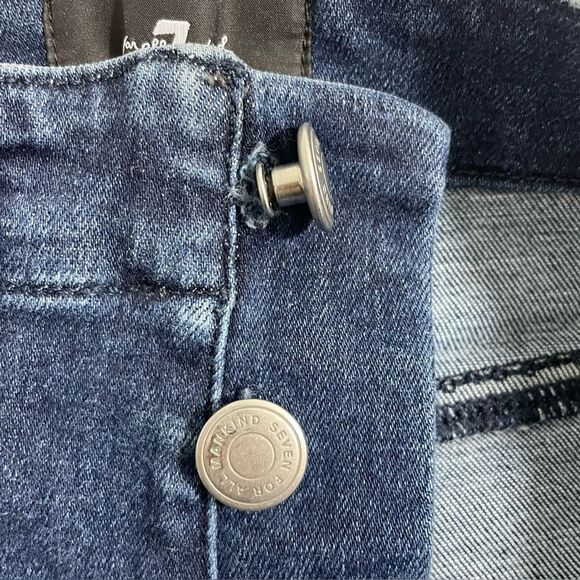 7 For All Mankind Portia High Rise Skinny Jeans Size 28 Button Fly Stretch Denim - Picture 8 of 13